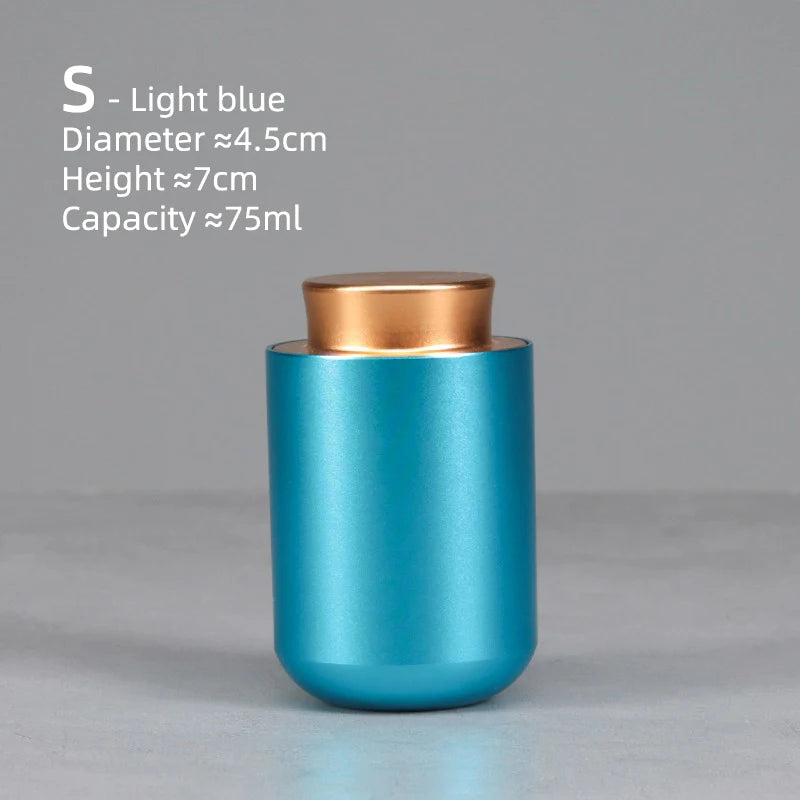 Airtight Jar - Safe Proof Durable Multi-Use Portable Metal Spice Jar Container Waterproof Aluminum Screw-top Lid Lock Odor Case