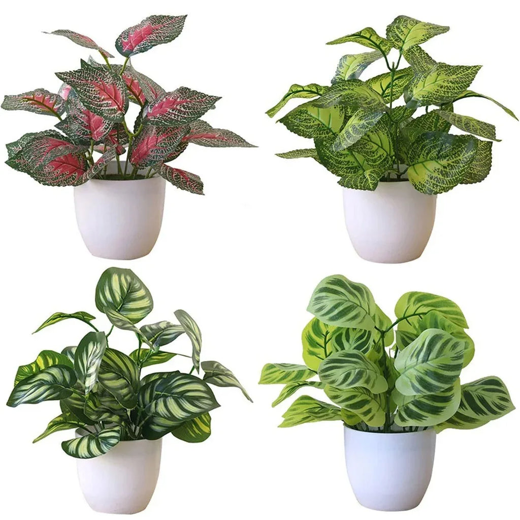 1PC Artificial Foliage Plant Pot Bonsai Party Mall Home Desktop Office Decor Small Bonsai Fake Flower Potted Home Decorations