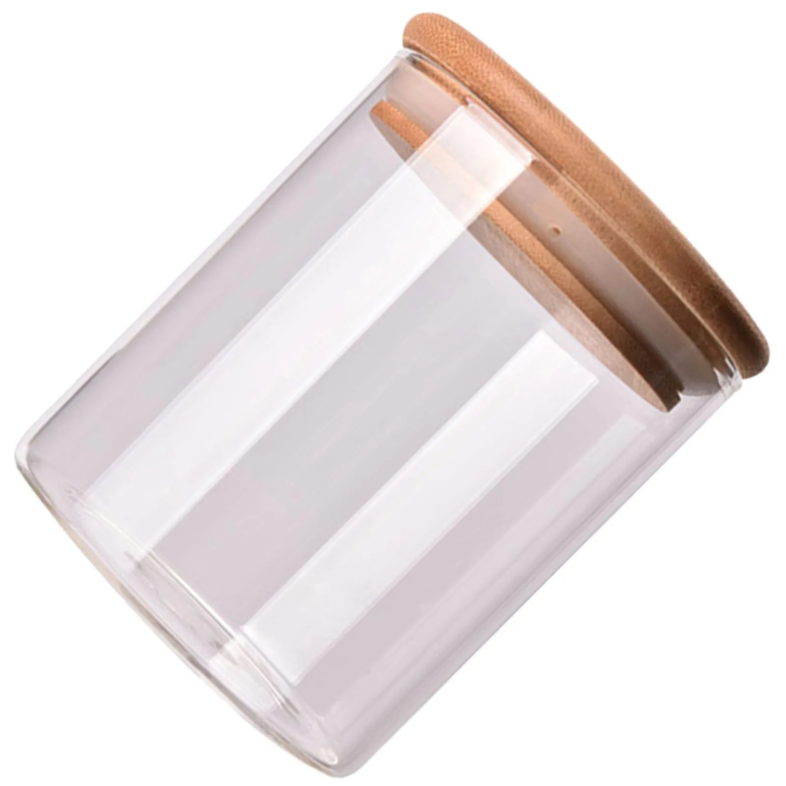 175Ml Clear Jar Airtight Bamboo Lid Silicone Seal Tea Coffee Sugar Salt Food Dry Goods Container Household Kitchen Organizer