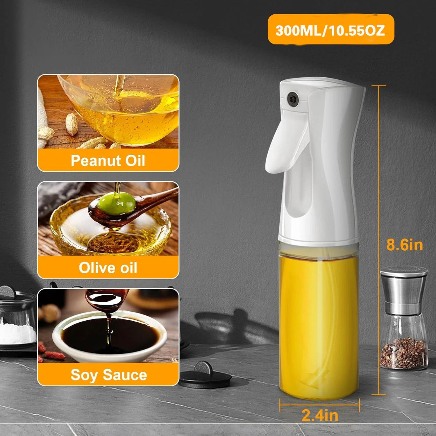 200ml 300ml 500ml Oil Spray Bottle Kitchen Cooking Olive Oil Dispenser Camping BBQ Baking Vinegar Soy Sauce Sprayer Containers