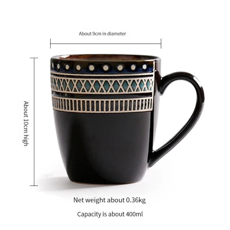 Moroccan Ceramic Tableware Set Bohemian plate set dinnerware Porcelain Round Bowl Oval Plate and mug