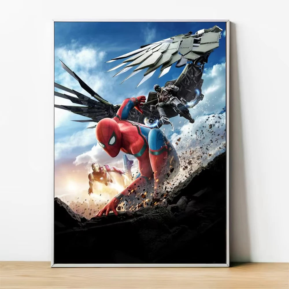MINISO Marvel Superheroes Avengers Spider-Man Iron Man Parlor Bedroom Decorative Art Posters Wall Mural Canvas Painting Printing